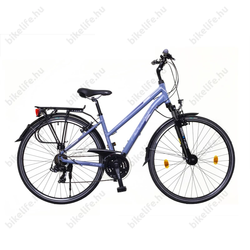 Neuzer Firenze 100 női alu vázas trekking kerékpár, agydinamós, teleszkópos szürke/rózsaszín-fekete matt 17