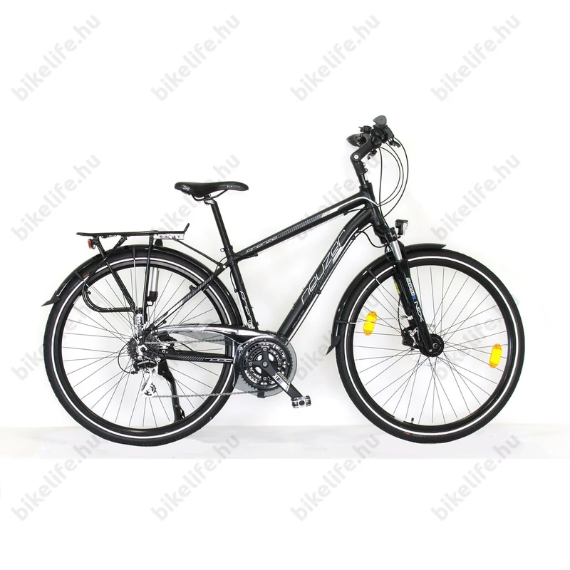 Neuzer Firenze 300 férfi alu vázas trekking kerékpár, agydinamós, teleszkópos fekete/fehér-szürke matt 19