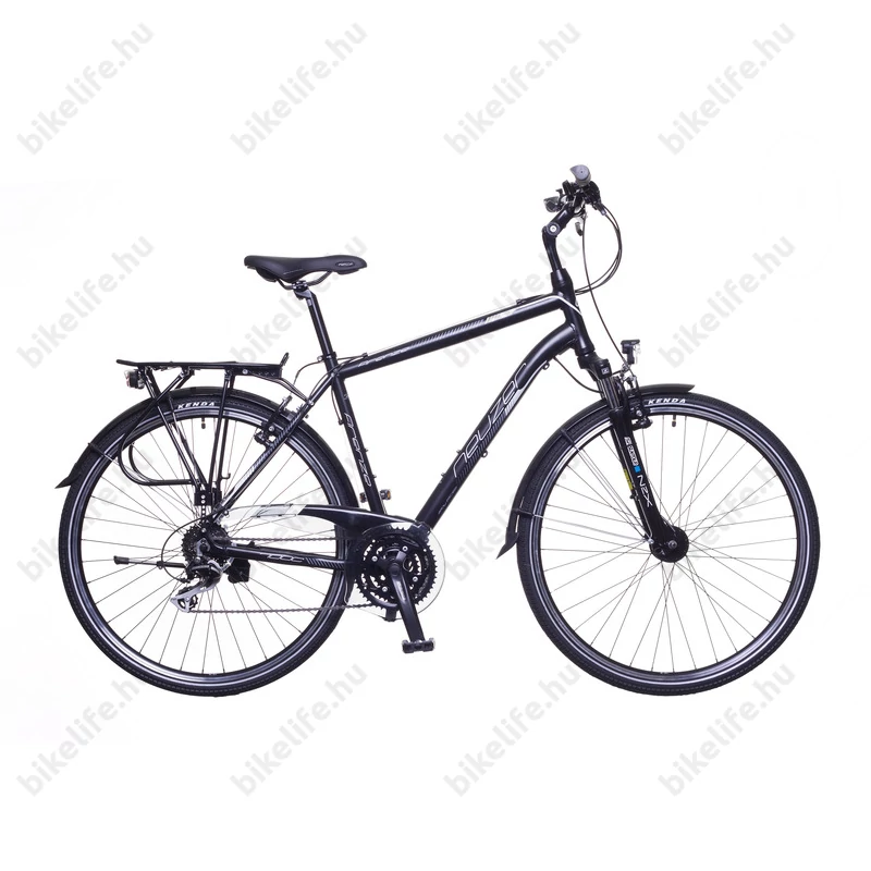 Neuzer Firenze 200 férfi alu vázas trekking kerékpár, agydinamós, teleszkópos fekete/fehér-szürke matt 19