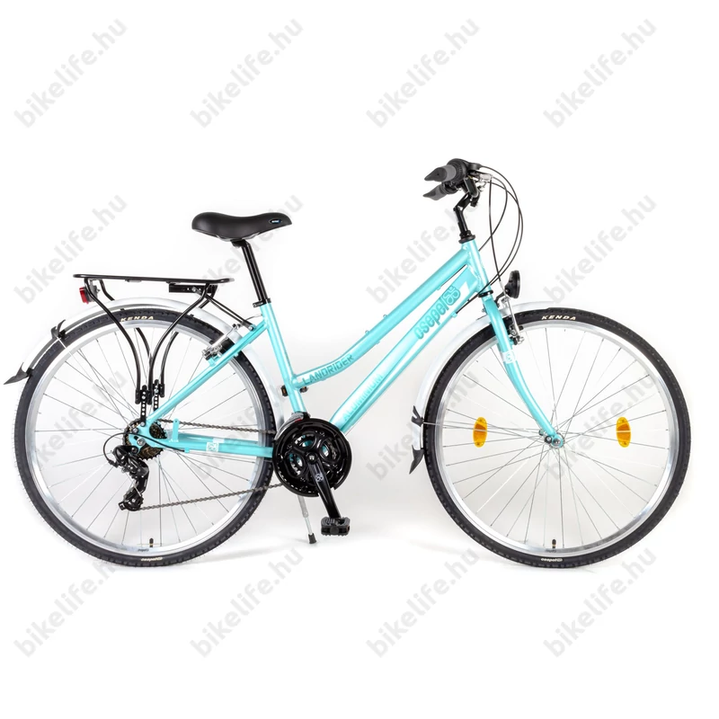 Csepel Landrider női trekking kerékpár alu vázas, 21 fokozatú Shimano váltó, türkizkék 19