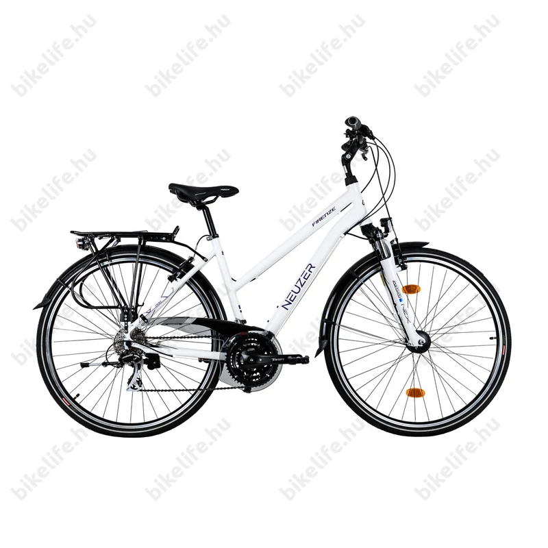 Neuzer Firenze 100 női alu vázas trekking kerékpár, agydinamós, teleszkópos fehér/lila matt 19