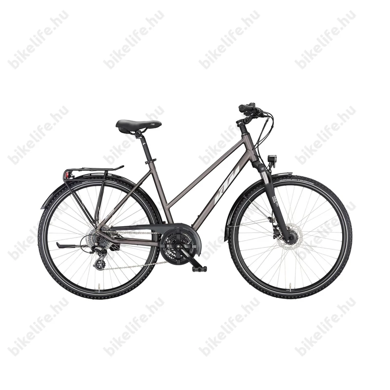 KTM Life Ride női trekking kerékpár 24 fokozatú ALTUS váltó, tárcsafék, matt elderberry 46cm