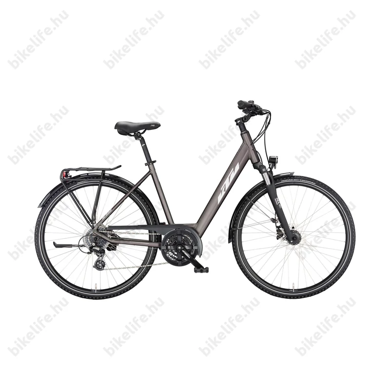 KTM Life Ride női trekking kerékpár E-vázas 24 fokozatú ALTUS váltó, tárcsafék, matt elderberry 46cm
