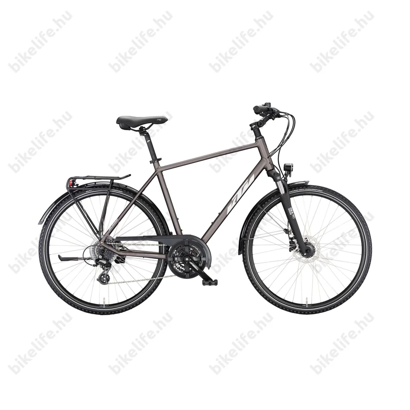 KTM Life Ride férfi trekking kerékpár 24 fokozatú ALTUS váltó, tárcsafék, matt elderberry 46cm