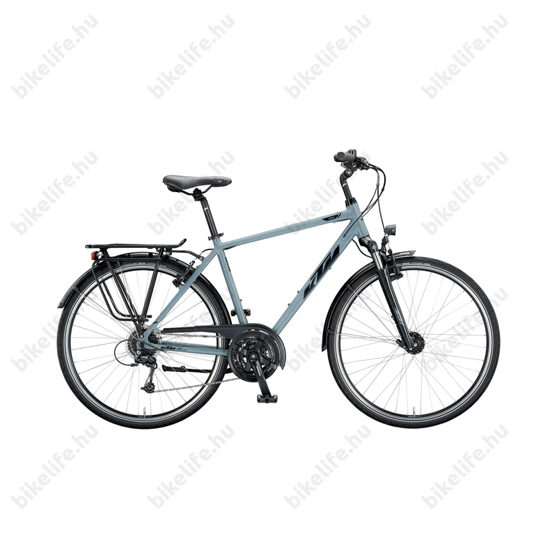 KTM Life Time férfi trekking kerékpár 24sebességes Deore váltó, szürke/fekete 60cm