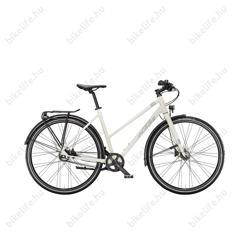 KTM Kent 11 Belt női trekking kerékpár, 11 fokozatú ALFINE agyváltó, szíjhajtás, tárcsafék, opál fehér 51cm