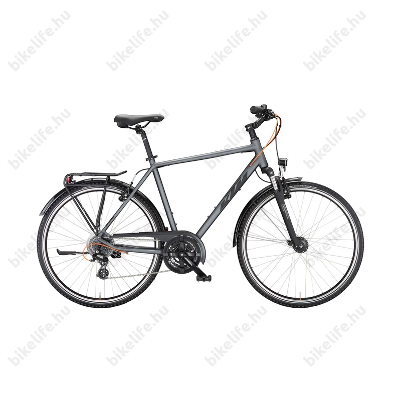 KTM Life Joy férfi trekking kerékpár 24sebességes Shimano Altus váltó, acélszürke 51cm