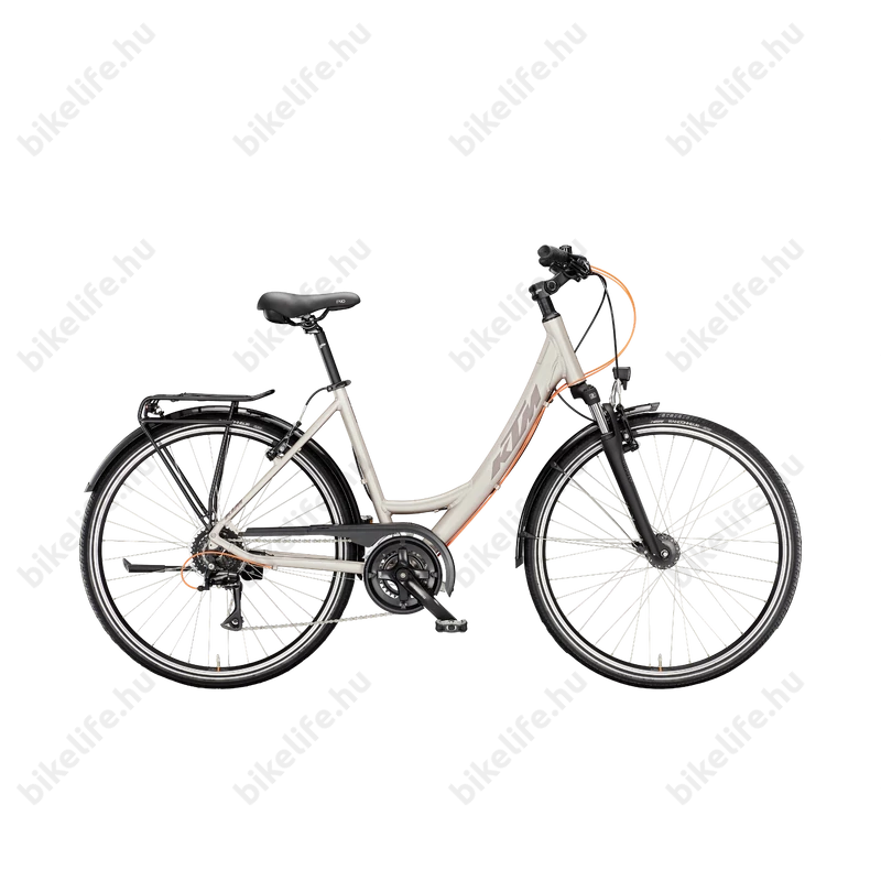 KTM Life Joy női trekking kerékpár 16 fokozatú Shimano Acera váltó, monovázas, silver rose 43cm