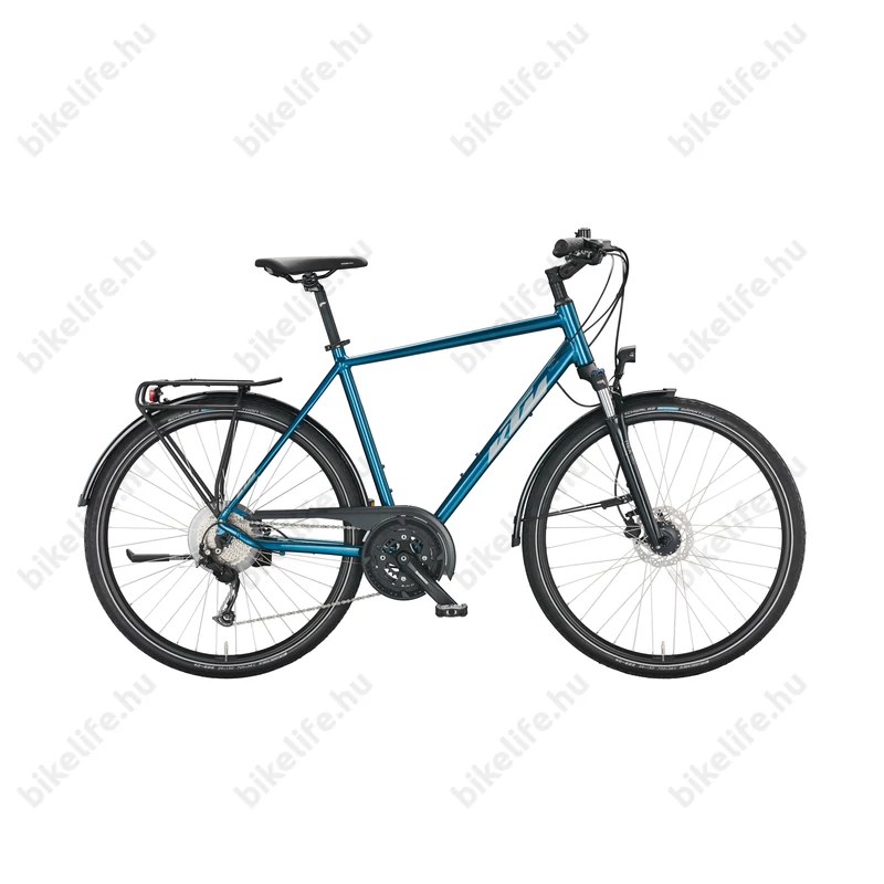 KTM Life Space férfi trekking kerékpár 27 fokozatú Acera váltó, tárcsafék, vital blue 51cm