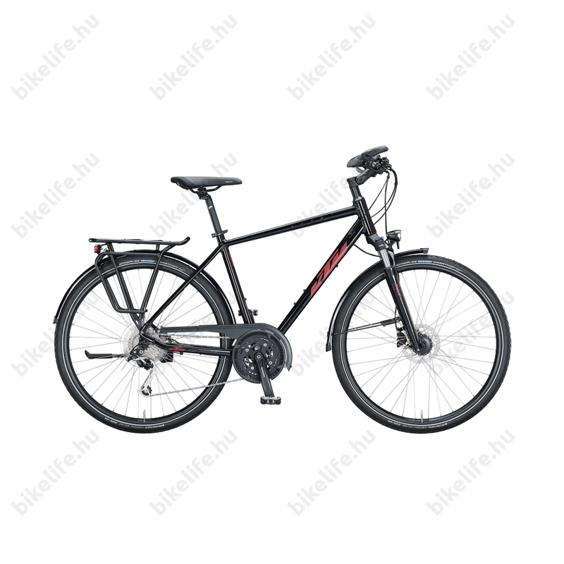 KTM Life Space férfi trekking kerékpár 27 fokozatú Deore XT váltó, tárcsafék, metál fekete 51cm