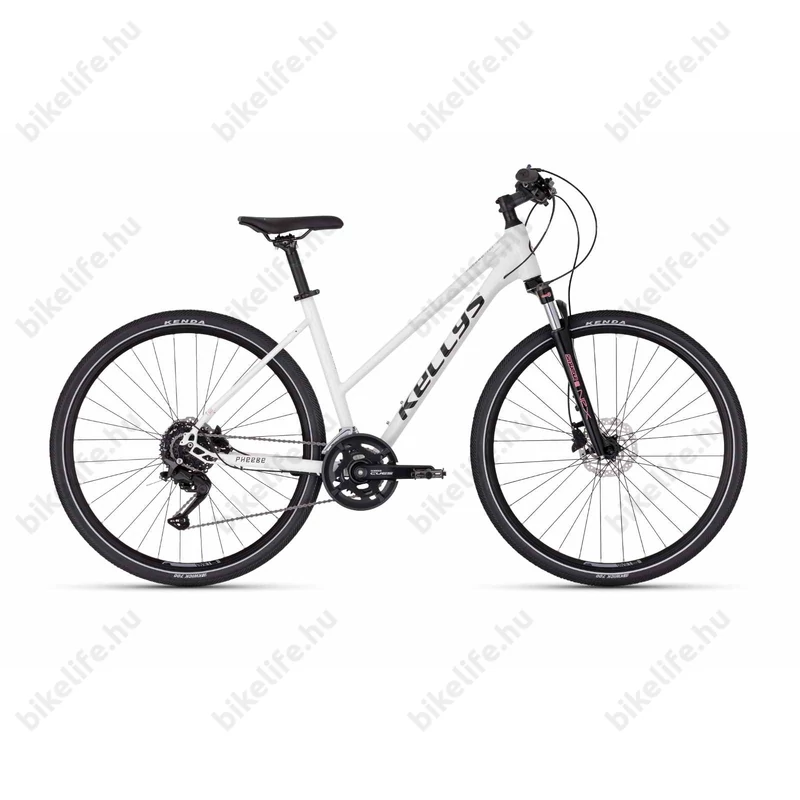 Kellys Pheebe 50 White női cross kerékpár 18 fokozatú Cues váltó Shimano hidraulikus tárcsafék S/17
