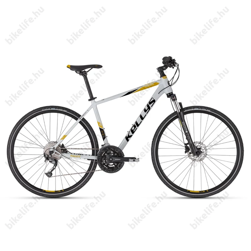 Kellys Phanatic 30 Grey cross kerékpár 27 fokozatú Shimano Alivio váltó, Shimano Disc L/21