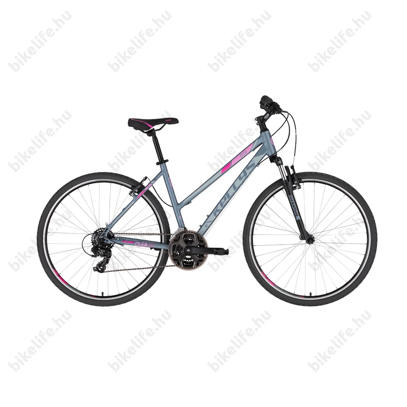 Kellys Clea 10 Grey/Pink női cross kerékpár 21 fokozatú TY300 váltó, V-fék 19