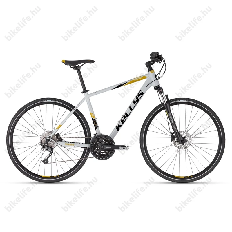 Kellys Phanatic 30 Grey cross kerékpár 27 fokozatú Shimano Alivio váltó, Shimano Disc M/19