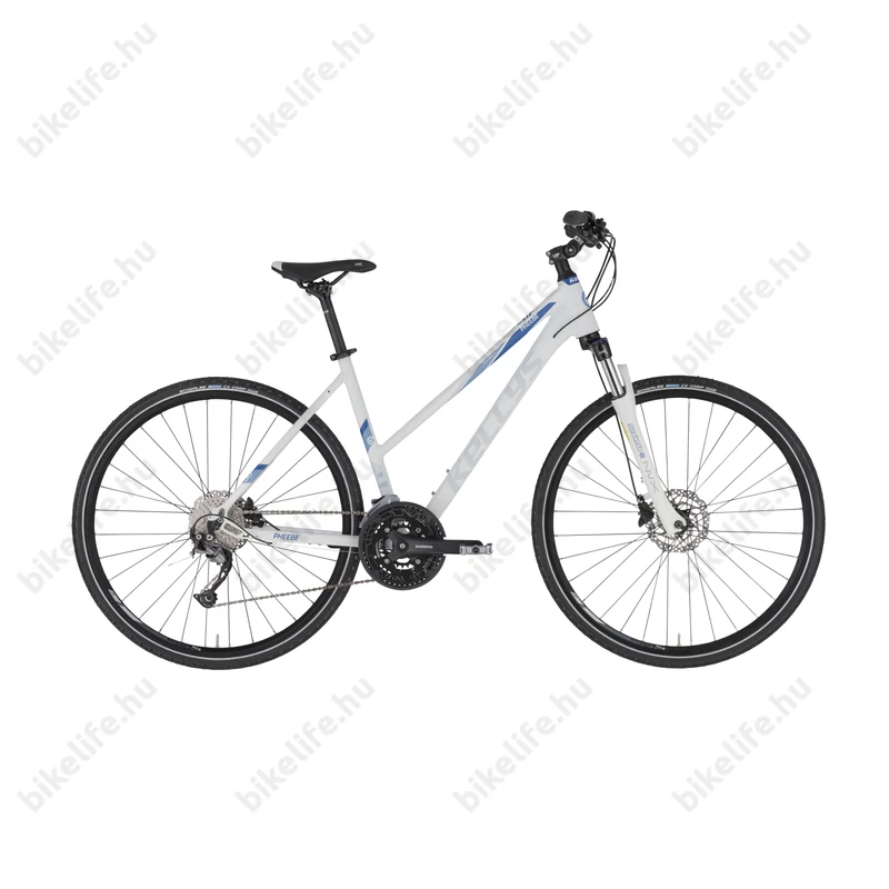 Kellys Pheebe 30 White női cross kerékpár 27 fokozatú Alivio váltó, Shimano hidraulikus tárcsafék, M/19