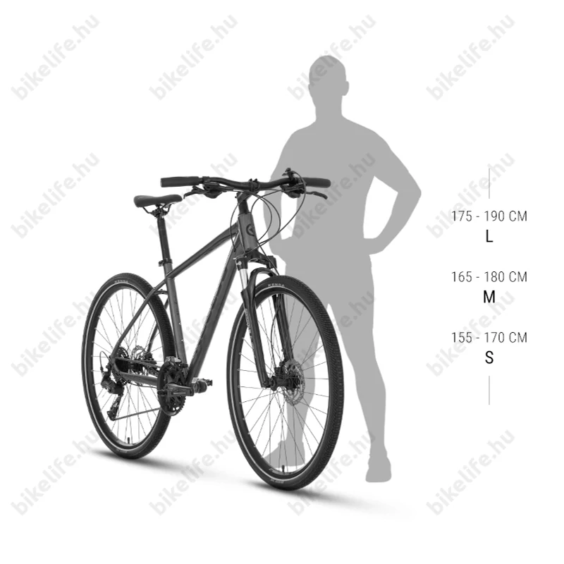 Kellys Phanatic 20 Steel cross kerékpár 27 fokozatú Altus váltó, Shimano hidraulikus tárcsafék L/21