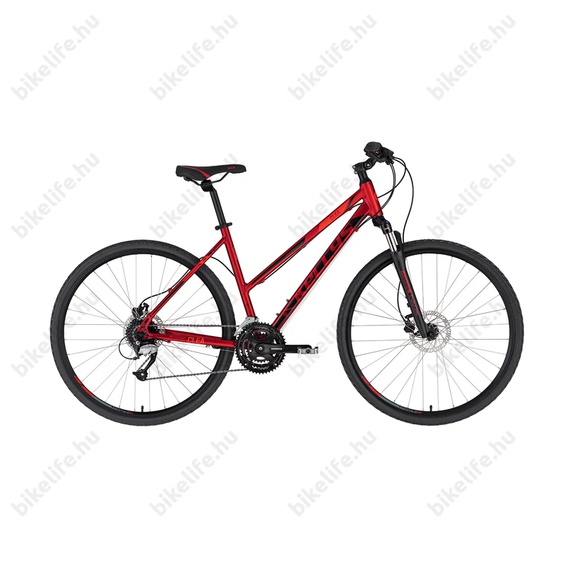 Kellys Clea 90 Dark Red női cross kerékpár 24 fokozatú Altus váltó, hidraulikus tárcsa, 19