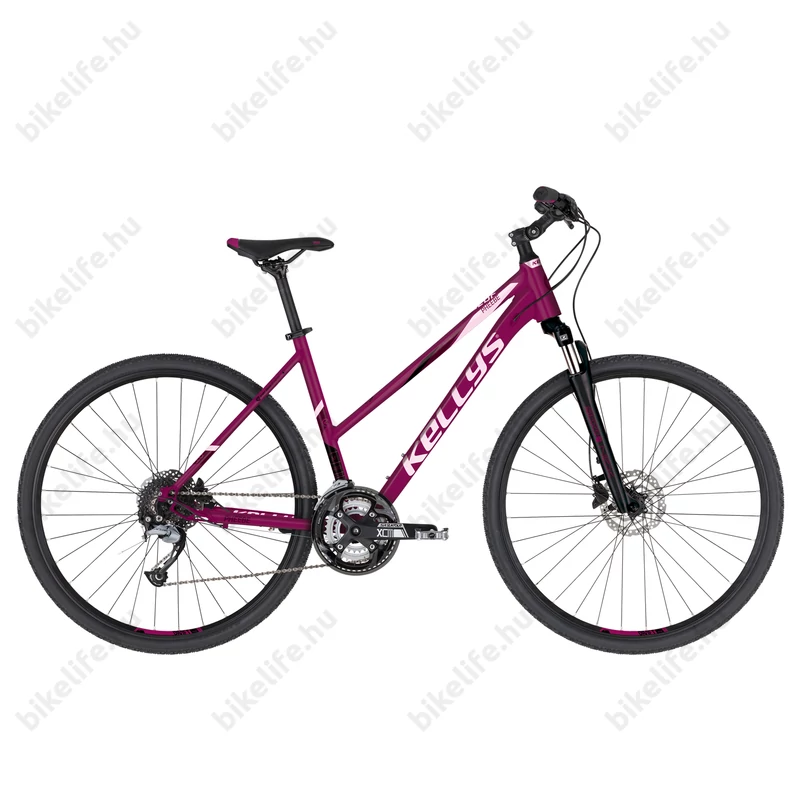 Kellys Pheebe 10 Raspberry női cross kerékpár 27 fokozatú Acera váltó, Shimano hidraulikus tárcsafék M/19