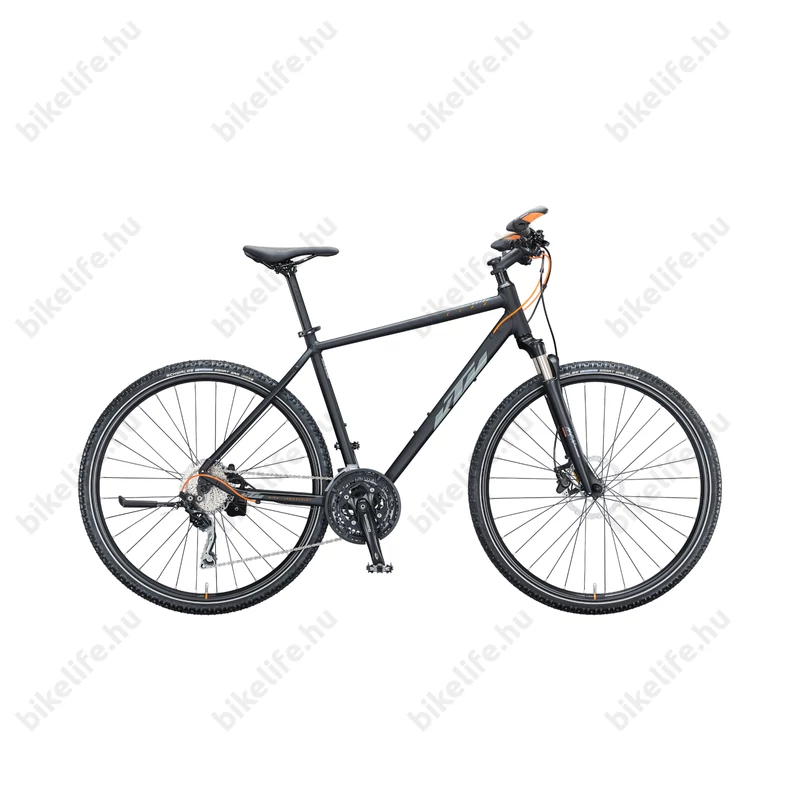 KTM Life Action férfi cross kerékpár 30 fokozatú Shimano Deore váltó, mattfekete 51cm