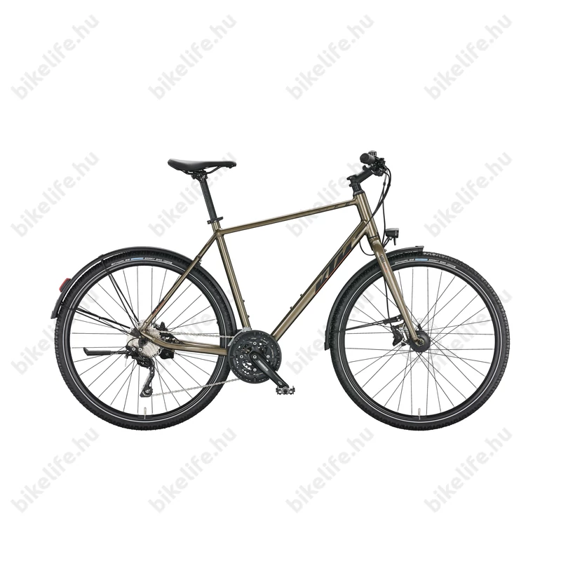 KTM X-Life Action Street férfi cross kerékpár 30 fokozatú Deore váltó, tárcsafék, merev villás, oak (fekete) 56cm