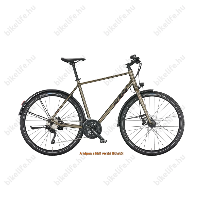 KTM X-Life Action Street női cross kerékpár 30 fokozatú Deore váltó, tárcsafék, merev villás, oak (fekete) 43cm
