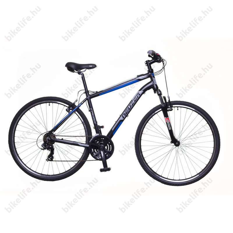 Neuzer X100 férfi cross kerékpár 21sebességes Shimano váltó, fekete/kék-szürke 19