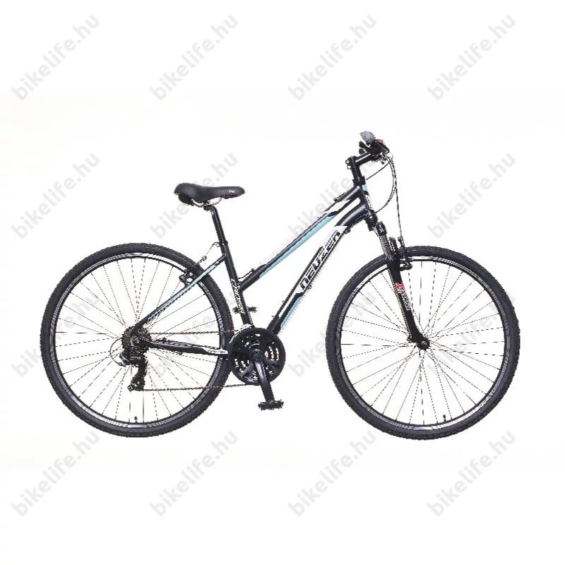 Neuzer X100 női cross kerékpár 21sebességes Shimano váltó, fekete/fehér-kék 19