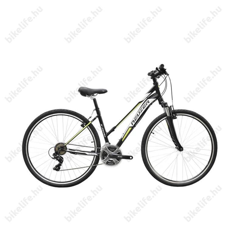 Neuzer X-Series női cross kerékpár Shimano TY300, duplafalú abroncs, fekete/zöld-fehér 48cm/19