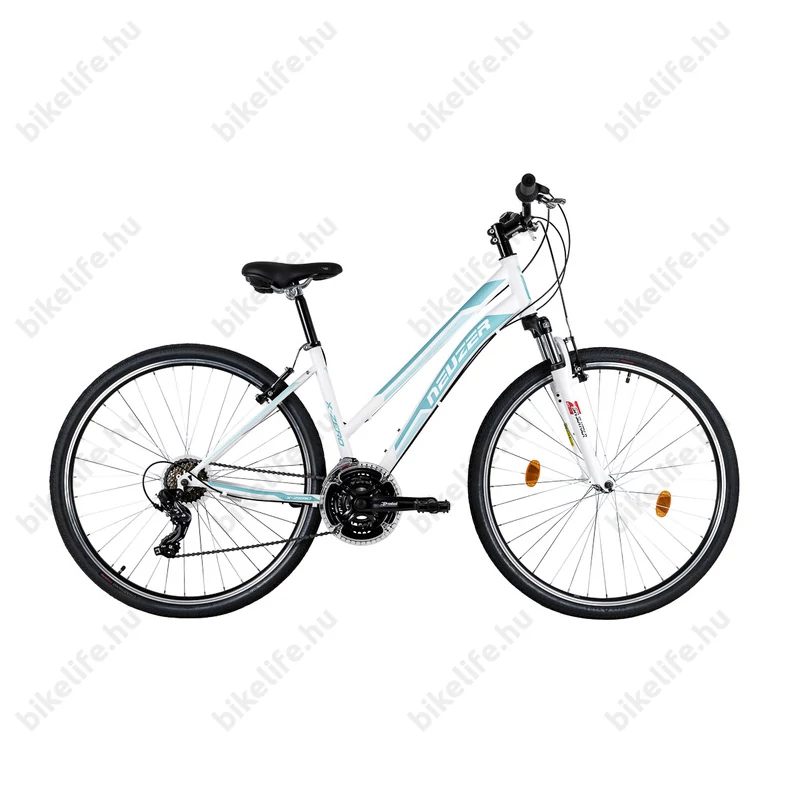 Neuzer X-Series női cross kerékpár Shimano TY300, duplafalú abroncs, fehér/türkiz 44cm/17