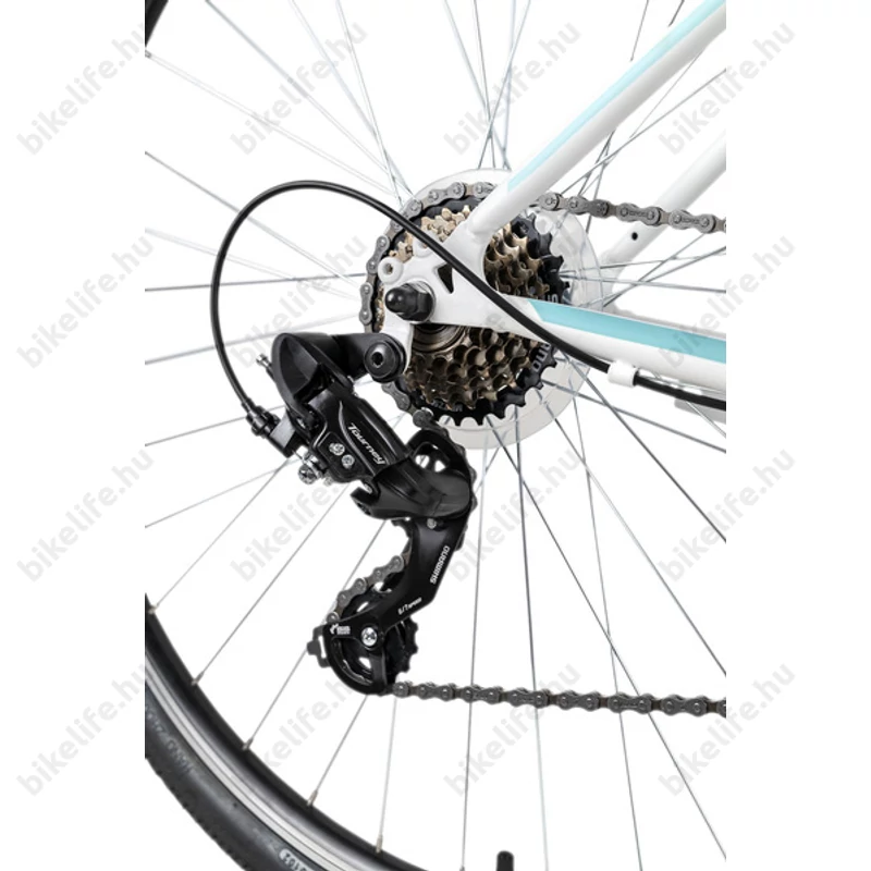 Neuzer X-Series női cross kerékpár Shimano TY300, duplafalú abroncs, fehér/türkiz 44cm/17