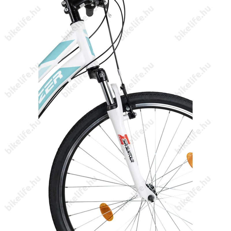 Neuzer X-Series női cross kerékpár Shimano TY300, duplafalú abroncs, fehér/türkiz 44cm/17