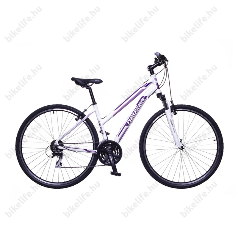 Neuzer X200 női cross kerékpár 24sebességes Shimano Acera váltó, fehér/bordó-mályva 17