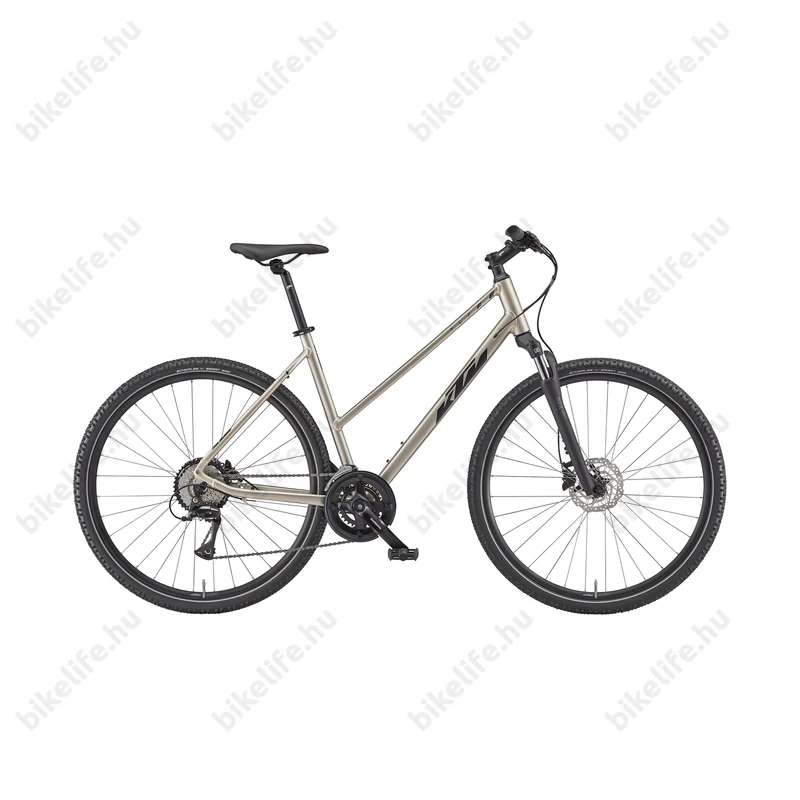KTM X-Life Track női cross kerékpár 24 fokozatú Acera váltó hidraulikus tárcsafék champagne 51cm