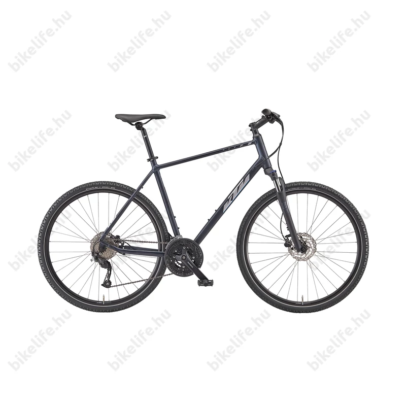 KTM X-Life Road férfi cross kerékpár 2x8 fokozatú Altus váltó hidraulikus tárcsafék matt ultimate dark blue 51cm