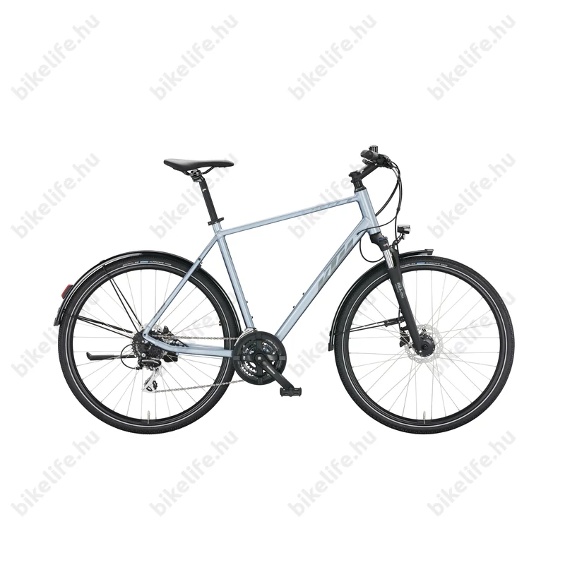KTM X-Life Track Street férfi cross kerékpár 24 fokozatú Acera váltó, hidraulikus tárcsafék, ezüst (szürke) 56cm