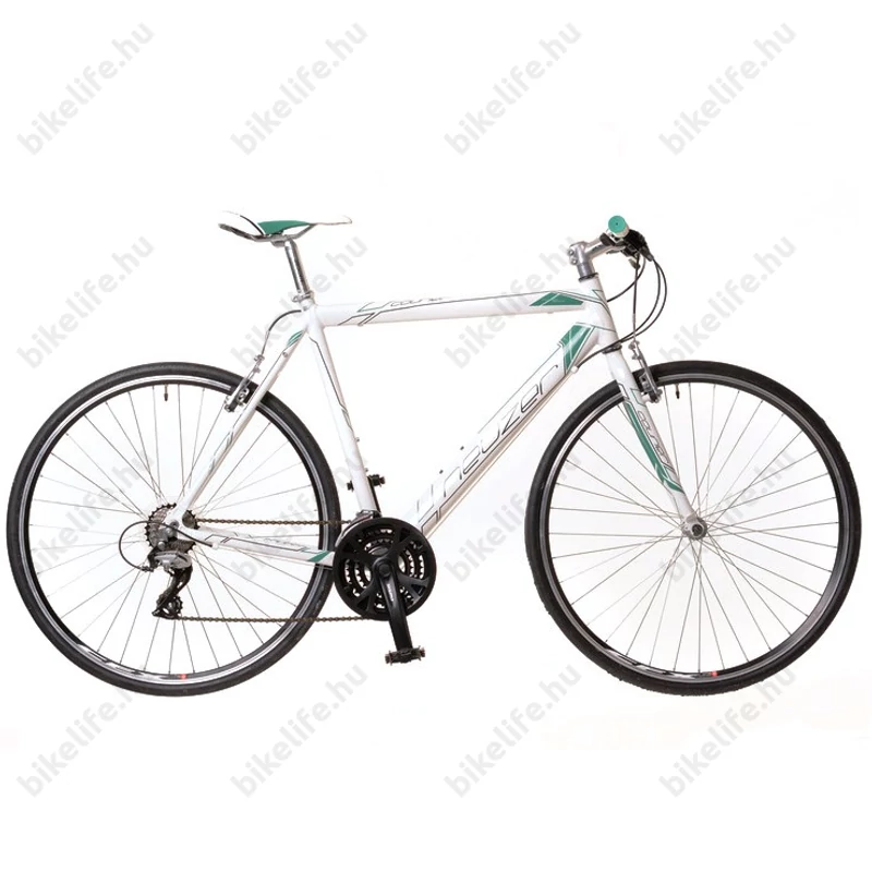 Neuzer Courier fitness kerékpár 21 fokozatú Shimano Acera váltórendszer, fehér/türkiz 58cm