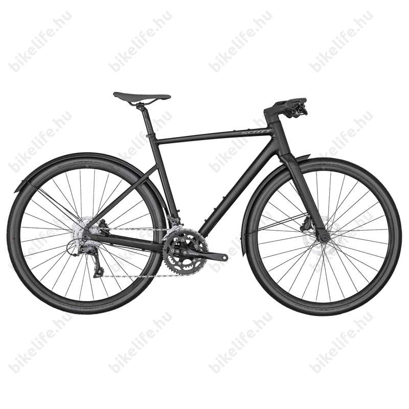 Scott Metrix 30 EQ fitness kerékpár 2x8 fokozatú Shimano Claris sárvédővel fekete 52cm