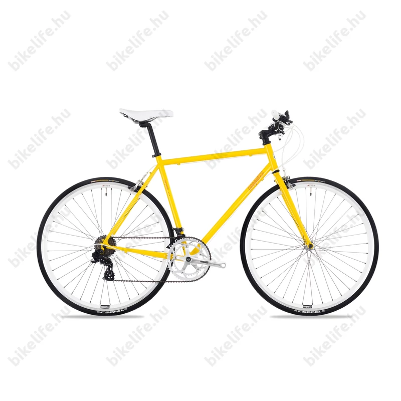 Csepel Torpedo 3* fitness kerékpár 14 fokozatú Shimano váltó, férfi, sárga 51 cm