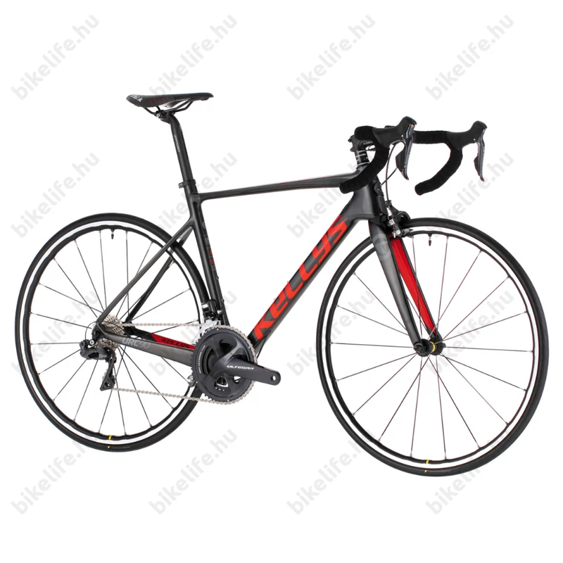 Kellys URC 90 Black/Red országúti kerékpár 22 fokozatú Shimano Ultegra Di2 elektromos váltó, karbon váz+villa, L