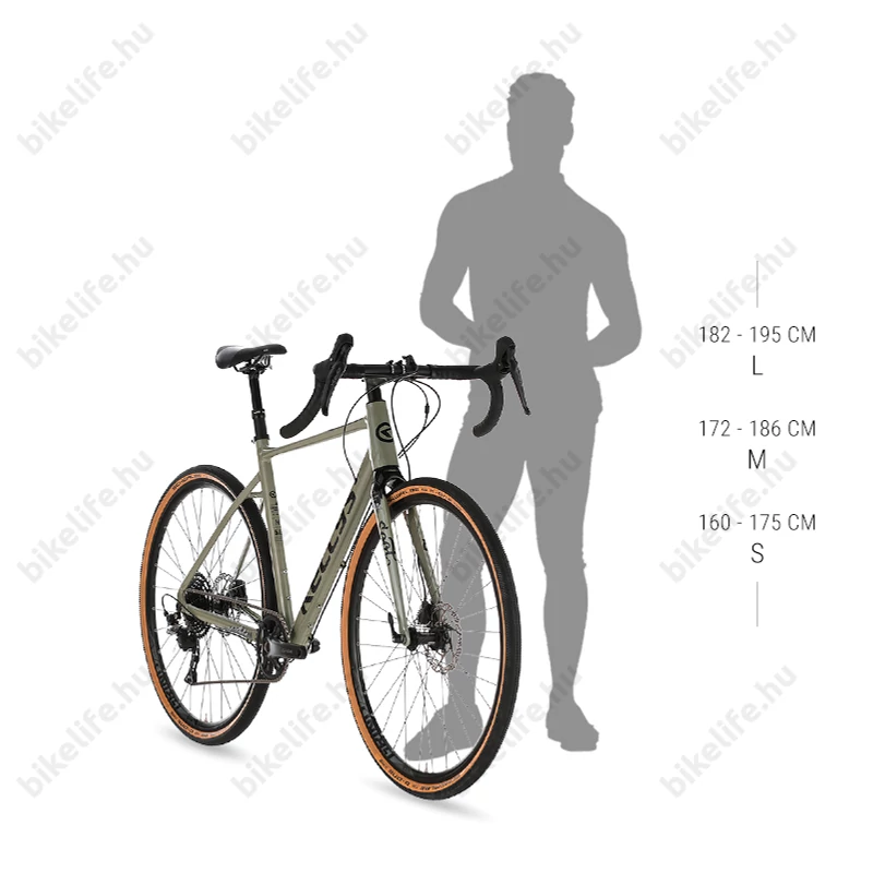 Kellys SOOT 50 országúti gravel kerékpár 20 fokozatú Shimano GRX 400 váltó, hidraulikus Disc M