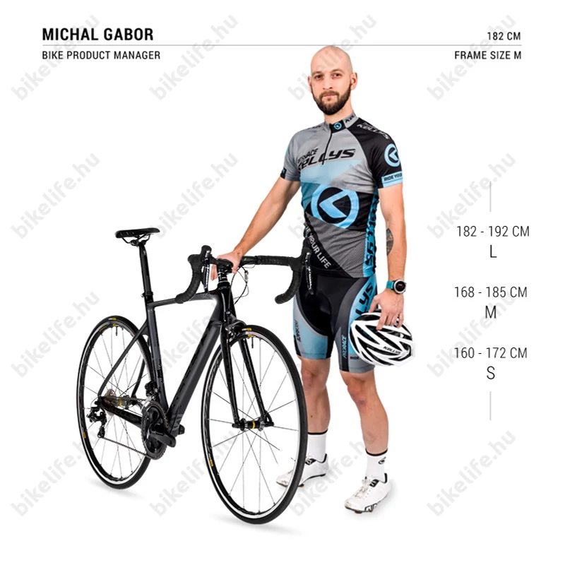 Kellys URC 70 Blue országúti kerékpár 22 fokozatú Shimano Ultegra szett, hidr. tárcsa, karbon váz+villa, M