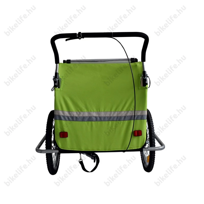 Gyermekutánfutó 2 gyermek szállítására (összsúly: max.40kg) könnyedén le/felszerelhető jogging szett, zöld