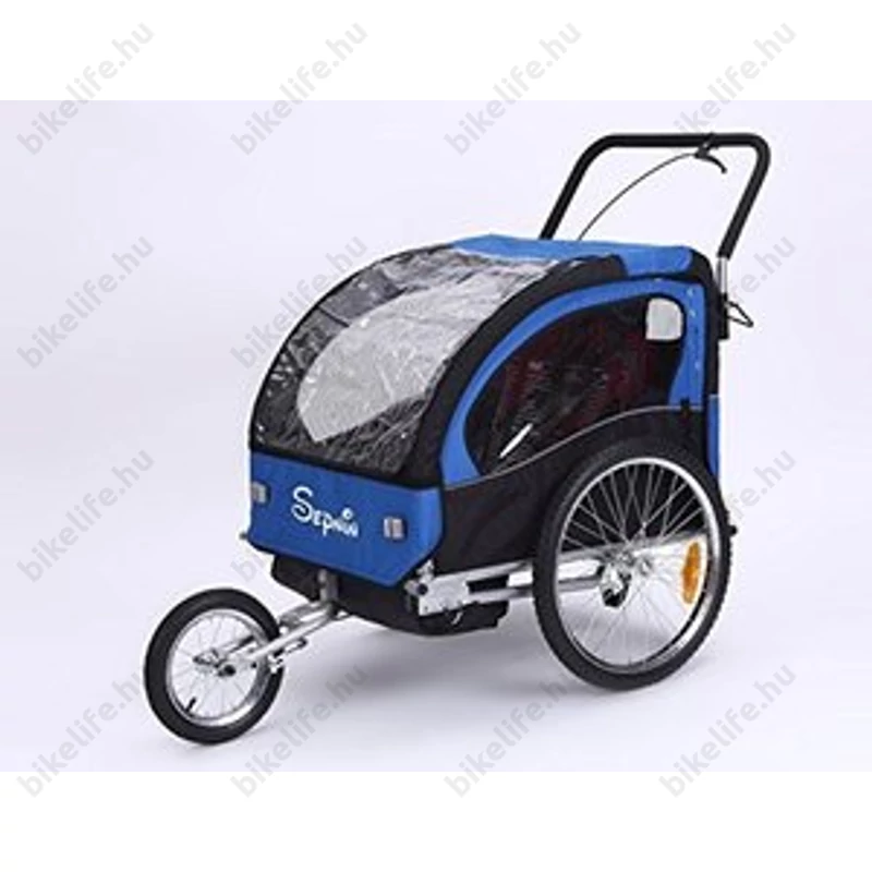 Gyermekutánfutó 2 gyermek szállítására (összsúly: max.40kg) könnyedén le/felszerelhető jogging szett, kék