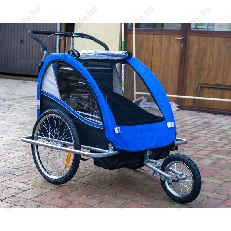 Gyermekutánfutó 2 gyermek szállítására (összsúly: max.40kg) könnyedén le/felszerelhető jogging szett, kék