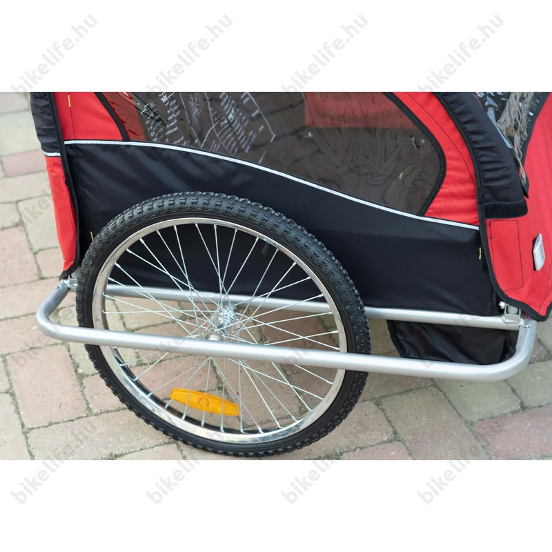 Gyermekutánfutó 2 gyermek szállítására (összsúly: max.40kg) könnyedén le/felszerelhető jogging szett, piros