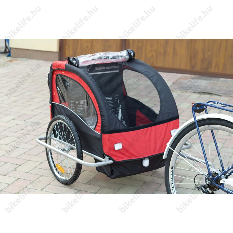 Gyermekutánfutó 2 gyermek szállítására (összsúly: max.40kg) könnyedén le/felszerelhető jogging szett, piros