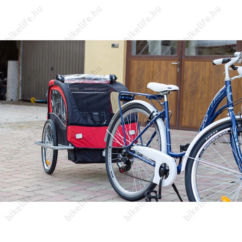 Gyermekutánfutó 2 gyermek szállítására (összsúly: max.40kg) könnyedén le/felszerelhető jogging szett, piros