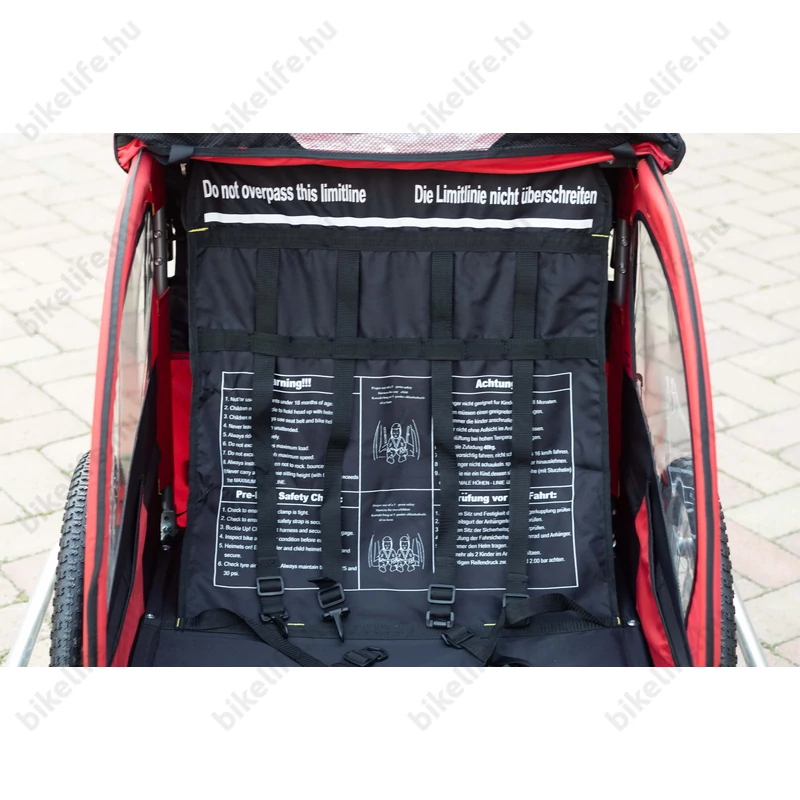 Gyermekutánfutó 2 gyermek szállítására (összsúly: max.40kg) könnyedén le/felszerelhető jogging szett, piros