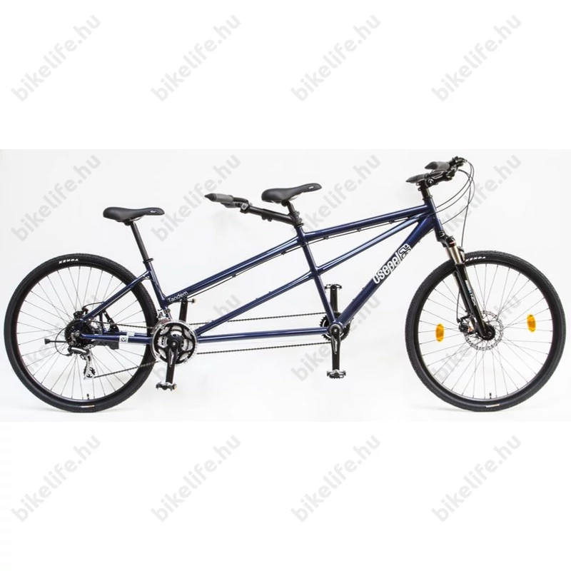Csepel Tandem kerékpár, alumínium váz, teleszkópos villa, mech. tárcsafék, kék színű, 19