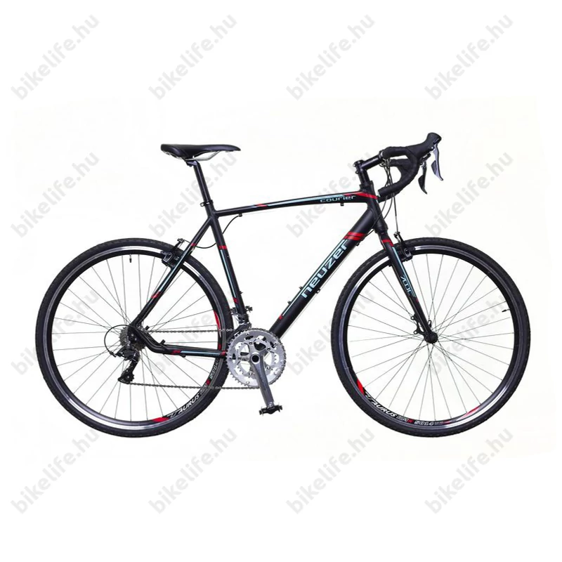 Neuzer Courier CX ciklokrossz kerékpár Claris fekete/türkiz-piros matt 46cm